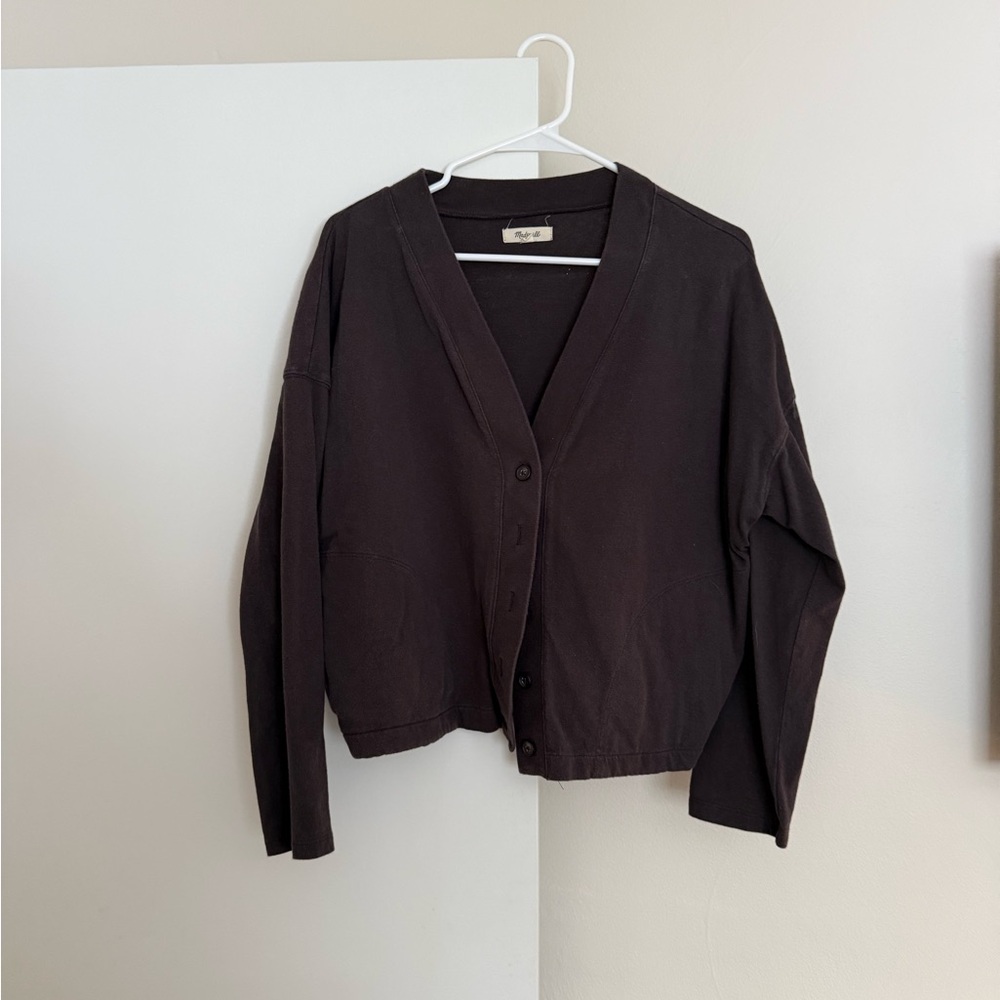 Madewell Charcoal Button-Up Cardigan